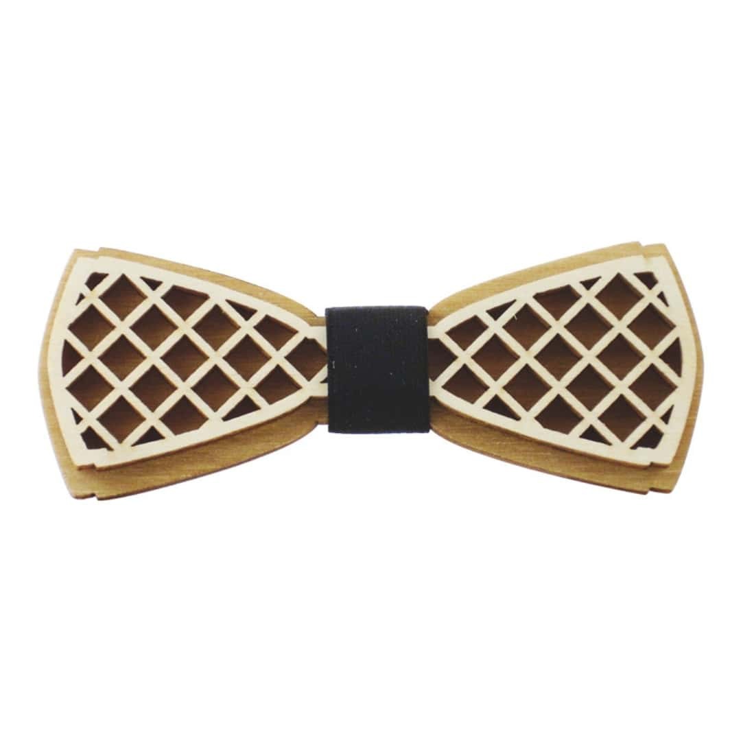 Engraved Wooden Bow Tie Barman The Bars | Decorated Grid Bow Tie