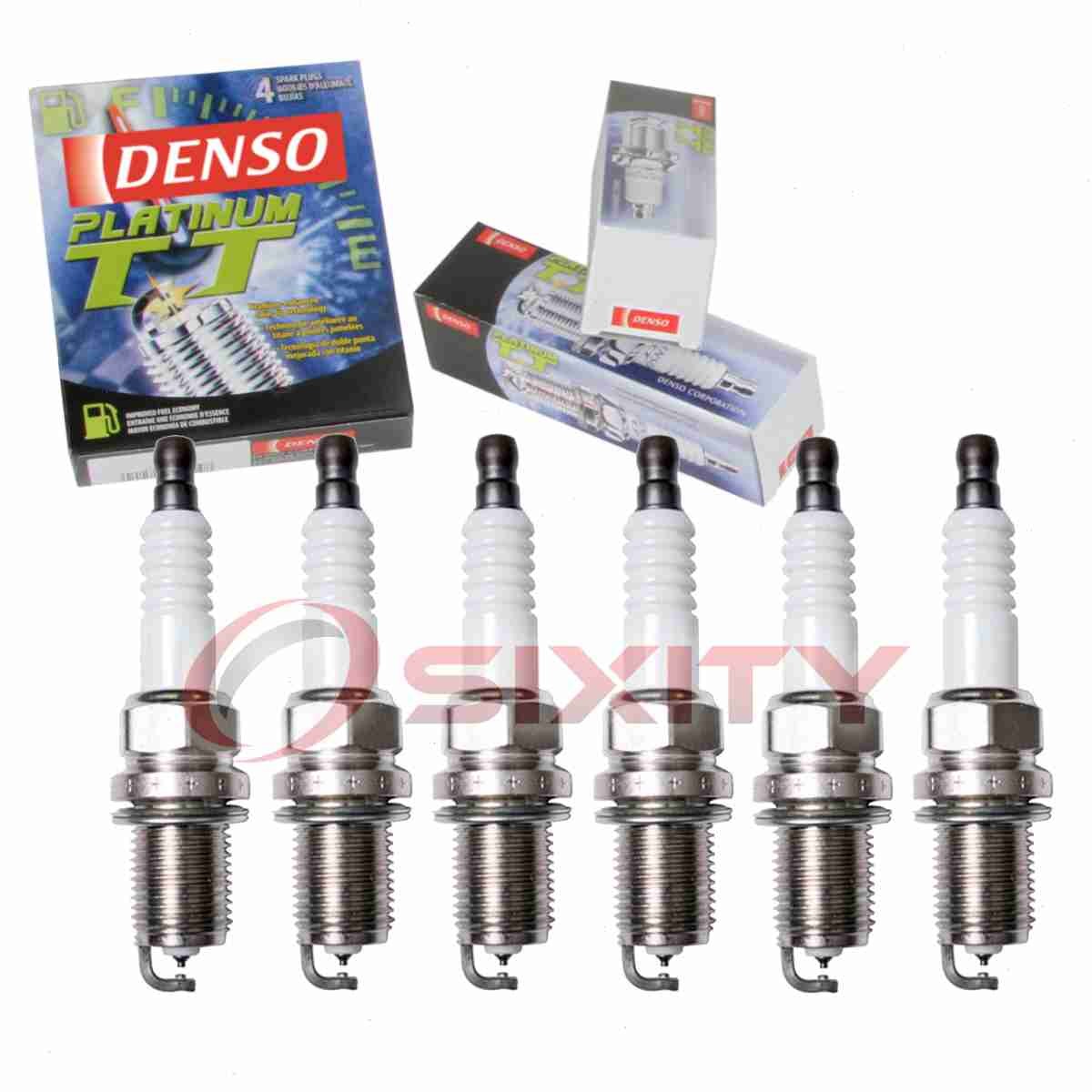 6 pc Denso Platinum TT Spark Plugs for 2000 Saturn LW2 3.0L V6 Ignition fd