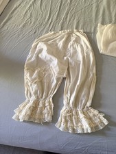 Antique Victorian Edwardian Pantaloons Bloomers Cotton Lace Ruffle Size S