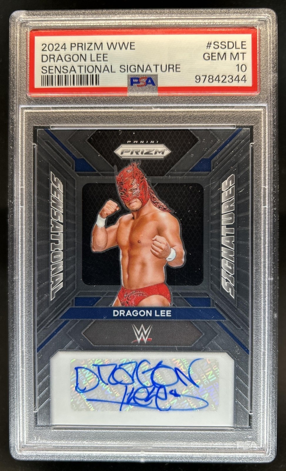 2024 Panini Prizm WWE Dragon Lee Sensational Signatures Auto #SS-DLE PSA 10
