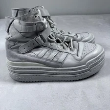 Adidas Forum Hi Platform Shoes Mens Size 10.5 Gray Leather High Top S42803