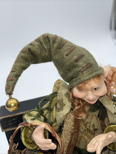 Vintage Woodland Elf Christmas Fairy Doll Katherines Collection Basket Acorns - Picture 4 of 14