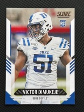 2021 Panini Score #397 Victor Dimukeje RC Arizona Cardinals Duke Blue Devils