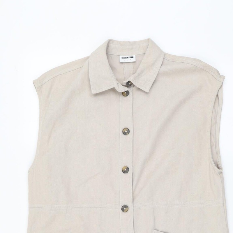 Noisy may Womens Gilet Blazer Size XS UK '' Beige Mid-Length image 6