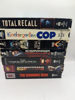 Schwarzenegger VHS Lot Of 7 Commando Terminator Running Man Total Recall