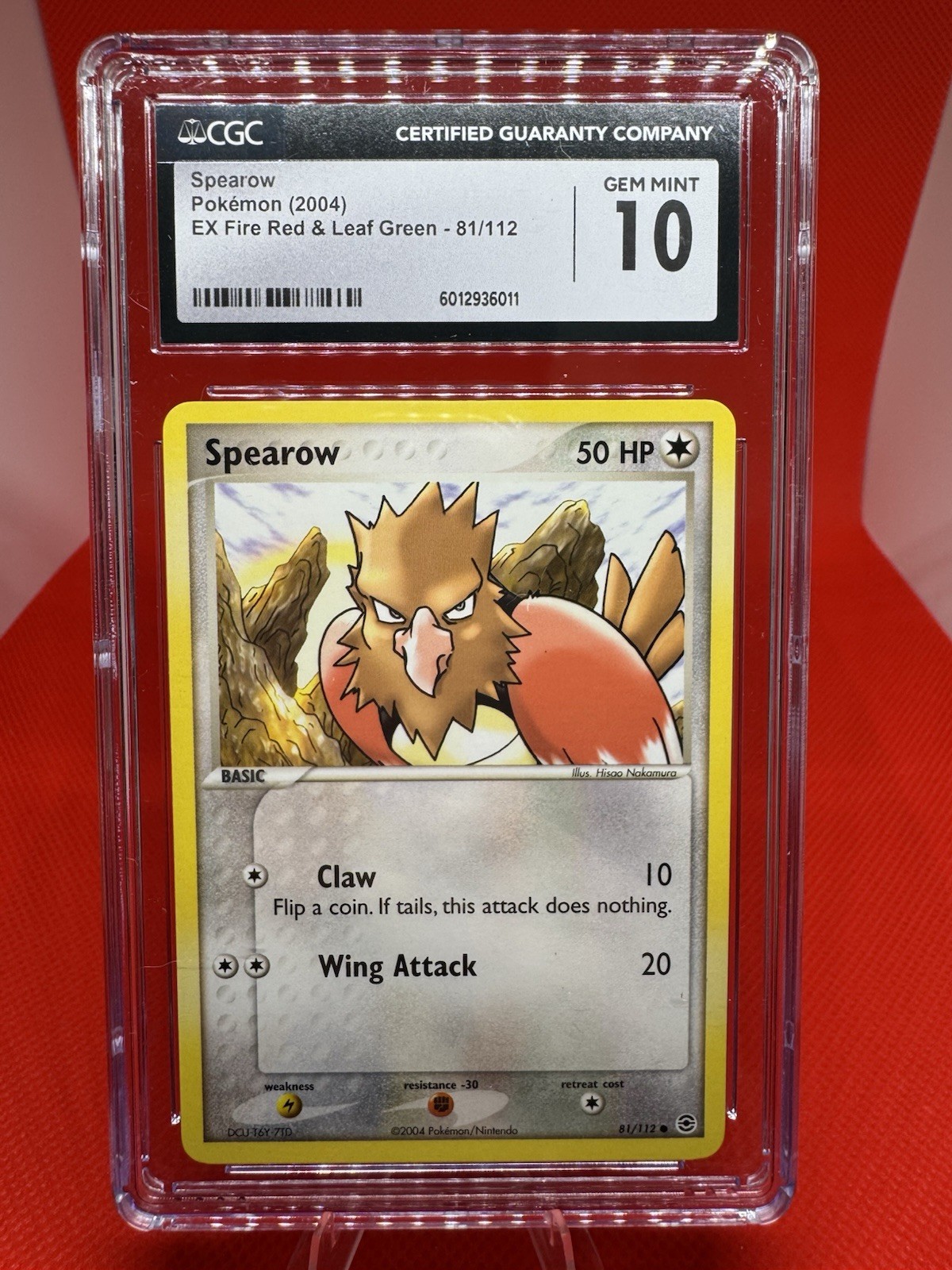 2004 Spearow EX Fire Red & Leaf Green 81/112 CGC GEM MINT 10 Pokemon TCG Vintage