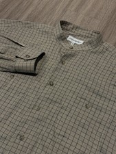 Vintage 90s Yves Saint Laurent Mens Sz 17-XL Brown Textured Button Up YSL