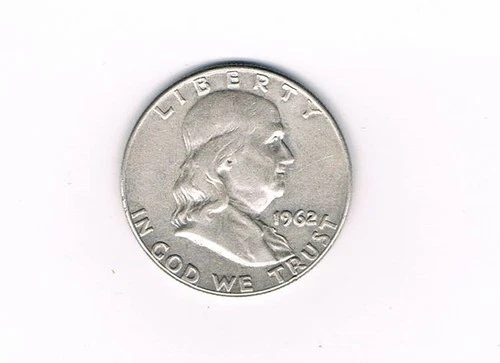 Franklin Half Dollar 1962 D - 90% Silver Coin, VF ++ condition Inv#166