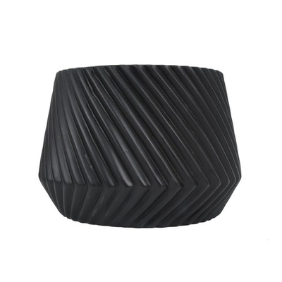 #ad Black Ridge Ceramic Planter 8quot; Indoor Outdoor Decorative Pot Durable NEW $16.89