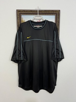 Vintage 90's Nike Football Template Shirt Black Soccer Mens Jersey