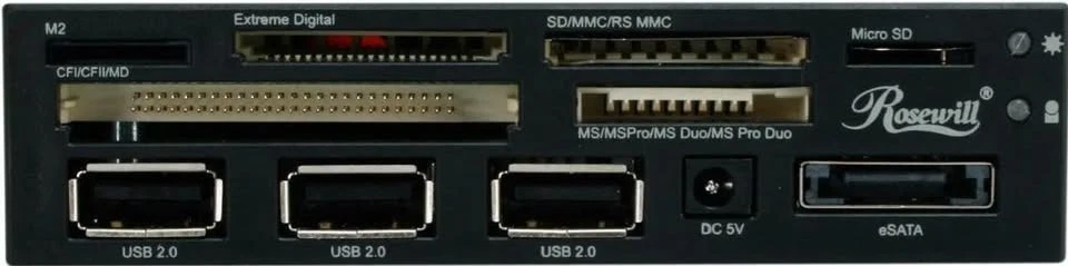 75-in-1 Internal Card Reader + USB Hub + eSATA - Rosewill RCR-AK-IM5002 - Image 3 of 4