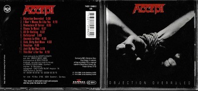 Płyta CD Accept - Objection Overruled 1993 I Wydanie ______________________