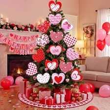 12 Pcs Valentines Day Decorations Tree Picks Ornaments Large Red Pink White H...
