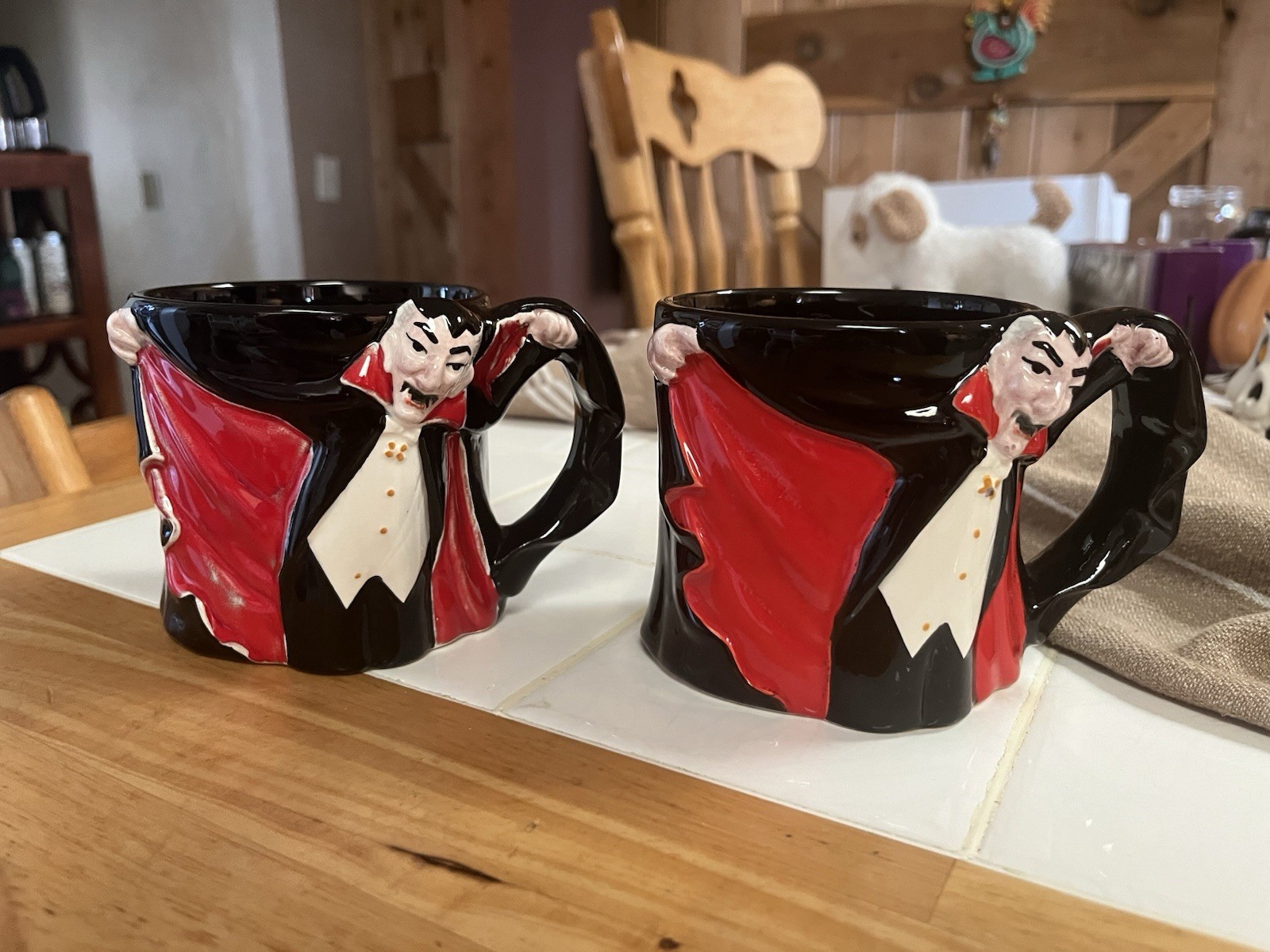 Fitz and Floyd 1989 Vampire Dracula Halloween Mug New Never Used