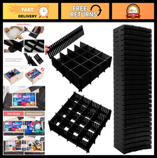 45 Pack Adjustable Drawer Dividers - Plastic Storage Organizer for Socks, Makeup