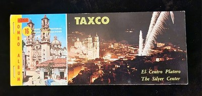 Taxco Mexico Postcard Book Saludos Desde - combo album tarjetas y miniaturas vtg