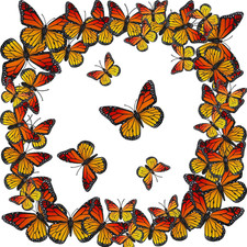 24 Pcs Monarch Butterfly Hair Clips 3D Orange Wings Day of the Dead Costume Deco