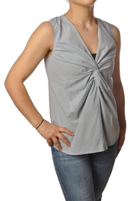 Ottod'ame Damen Tanktop mit Knoten vorne Größe 44 Farbe grau