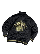 VTG Y2K Karl Kani Rap Gold Rings Watch Embroidered Logo Track Jacket Black Men L
