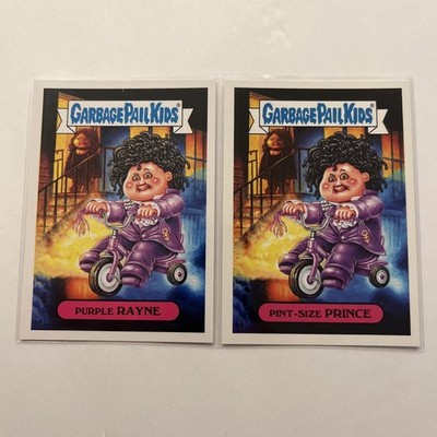 Lot of 2 Cards: Pint SIzed Prince & Purple Rayne - 2018 GPK WE HATE THE 80s 