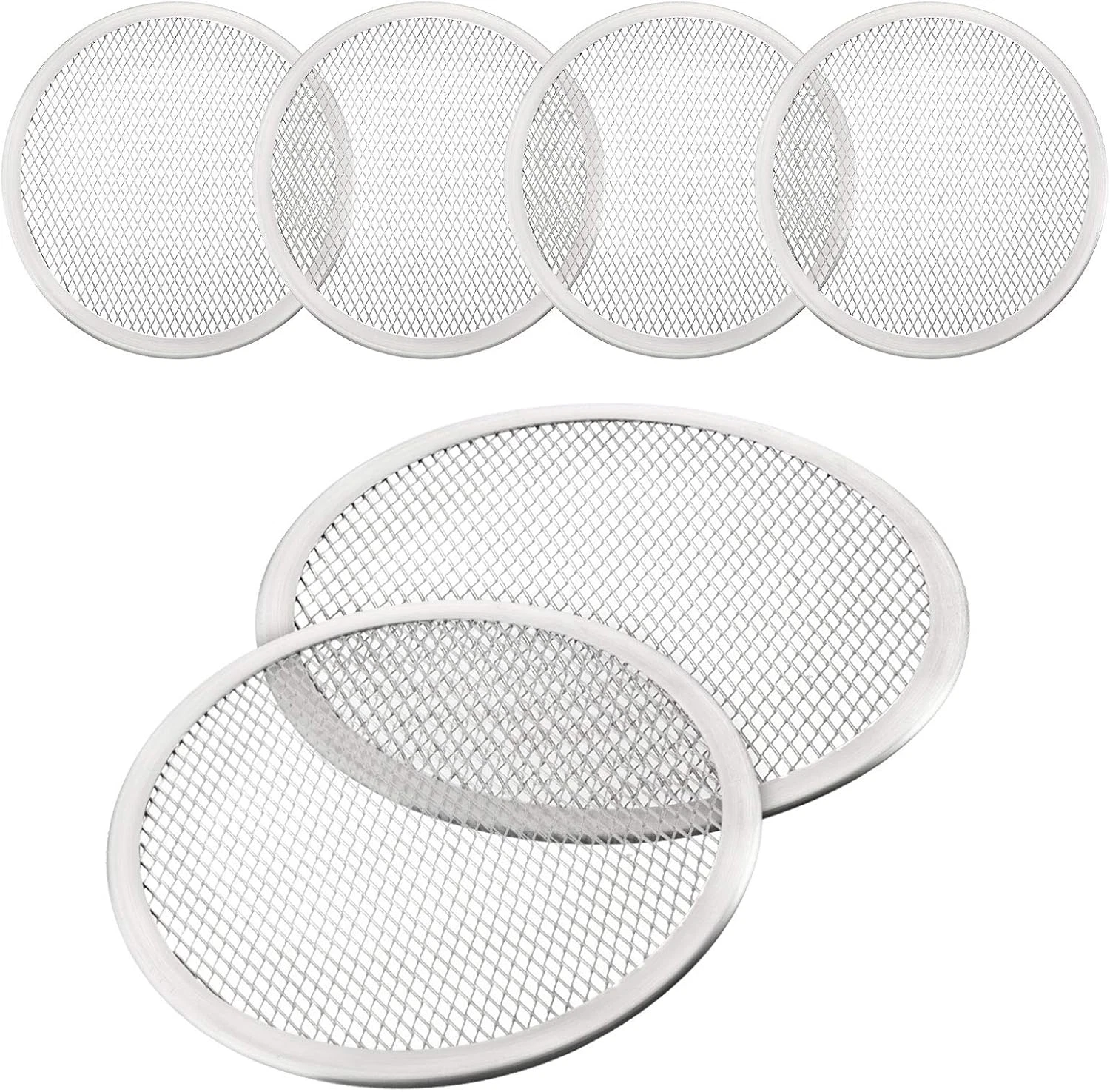 4 Pieces 10 Inch Seamless Round Pizza Screen Aluminum Mesh Pizza Screen Pizza