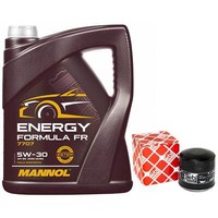 MotoröL Set 5W30 Mannol 5 Liter + ÖLfilter FüR Ford C-Max II Focus III Volvo S60