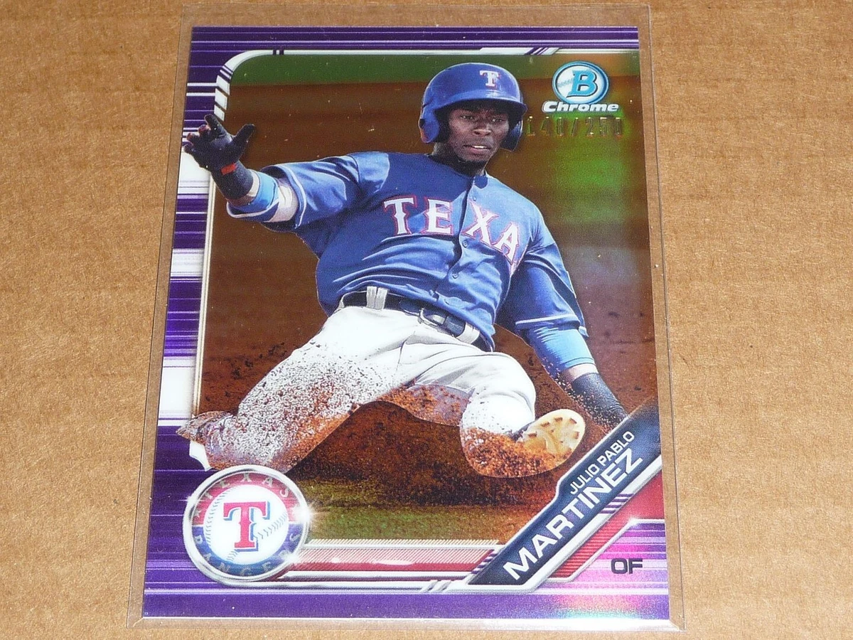 2019 Bowman Chrome JULIO PABLO MARTINEZ PURPLE REFRACTOR RANGERS