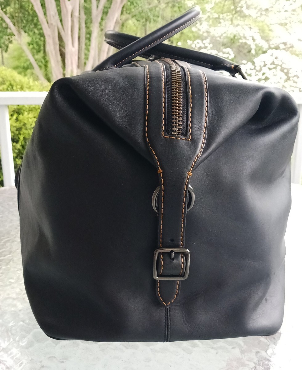 Coach LARGE 55586 Black Metropolitan 52 Leather Travel Duffel Bag