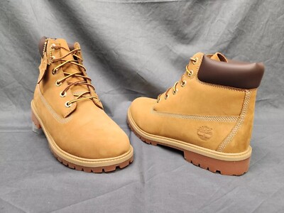 Timberland Boys 6'' Premium Waterproof Boots Lace Up Wheat Size 4.5 NEW IN BOX!