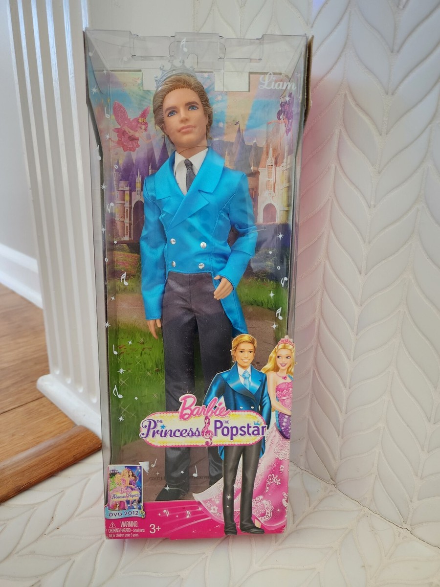 Rare Barbie The Princess & Popstar Prince Liam Boy Man Doll X3692 New