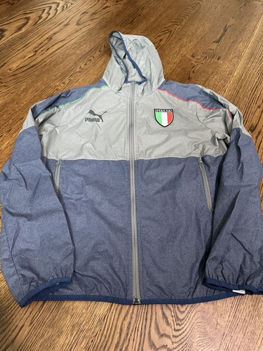 Puma Italia FIGC Soccer Full Zip Windbreaker Jacket Men's Medium 2014 - Picture 6 of 7
