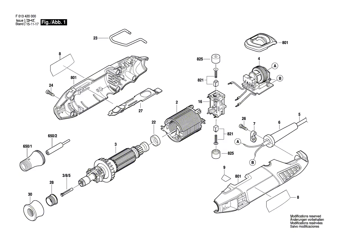 Dremel 4200 Spares Spare Parts F013420046 Switch Case Spindle Motor Carbon More
