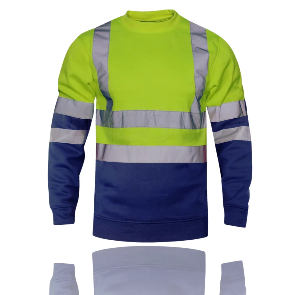 Hi Vis Crew Neck Sweatshirt HIGHVISIBILITY REFLECTIVE ROUND NECK WORKWEAR Jacket - Image 2 of 4