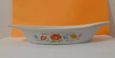 Vintage Floral Individual Casserole Dish Oven Proof Stoneware Japan 