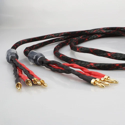 2X 1.5M 12AWG Pure Copper HIFI Audio Bi-wire Speaker Cable 2 To 4 Banana Plug US - Picture 4 of 9