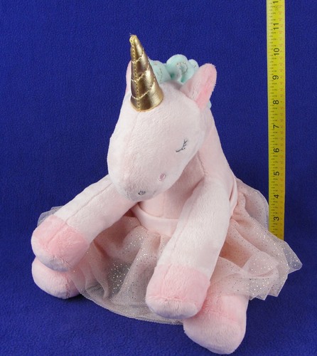 Baby Aspen Unicorn Rosie Pink Plush Ballerina Tutu Sleepy Eyes 10 Inch - Picture 7 of 10
