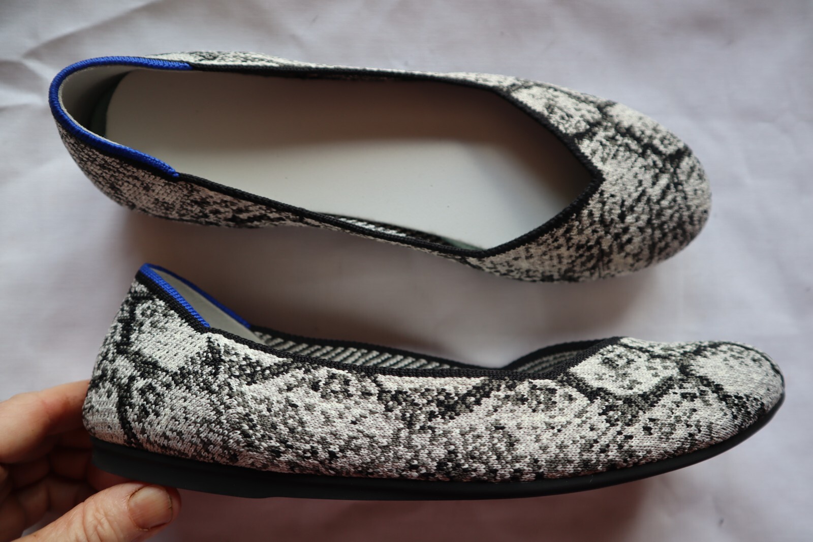 Black Gray & White Python Print Knit ROTHY'S Ball… - image 1