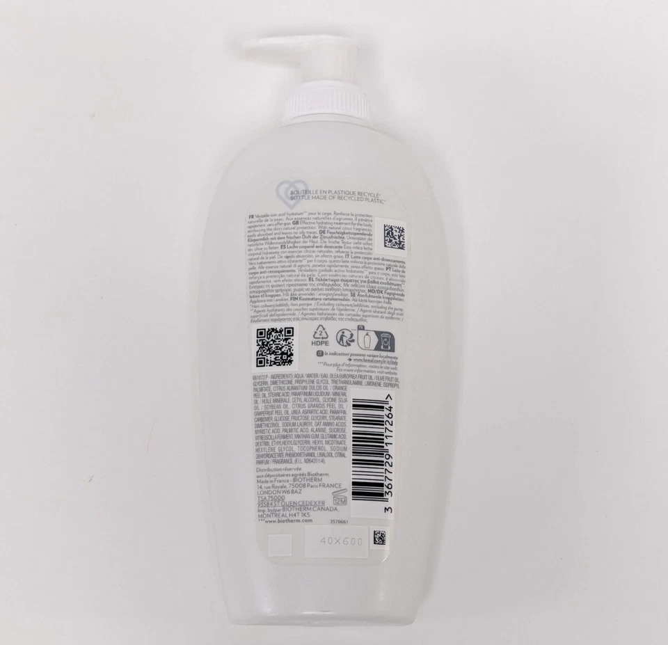 Biotherm Lait Corporel Loción Corporal Anti Secado Leche Corporal Bomba 13.52 OZ Foto 4 de 4