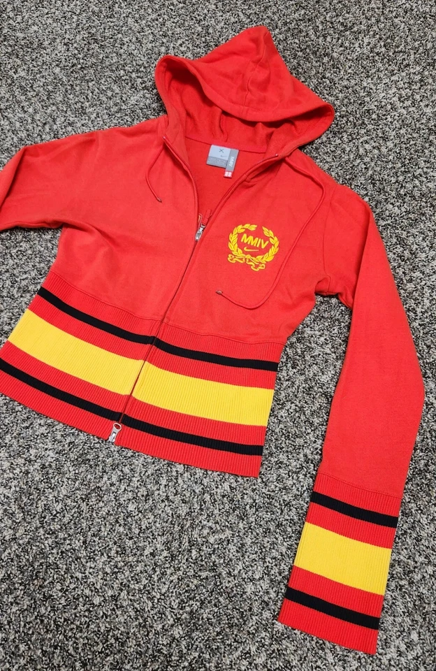 Rare Nike CHINA Olympics MMIV Hoodie Girl M (8-10) Crop Long Sleeve Zip Jacket - Image 4 of 4