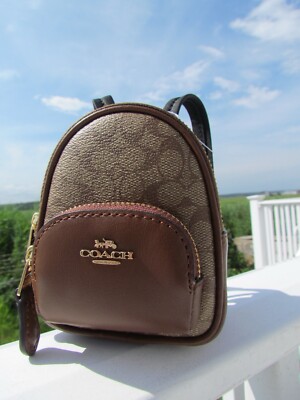 NWT COACH mini Court bag charm C7803 backpack keychain signature