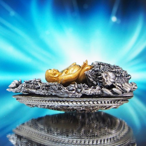 Thai Amulet Medallion Phra Sangkajjai Phat Real Silver Wat Huai DuanBE2565 No.33 - Picture 12 of 24