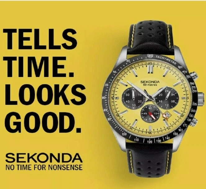 Sekonda yellow top face watch