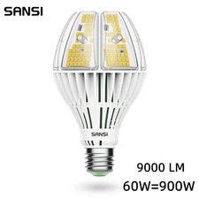 SANSI 9000LM E26 LED Light Bulbs A21 60W=900W 5000K Daylight for Workshop Garage