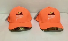 2 REALTREE “Pheasants Forever” Adjustable Ball Caps Hunter Orange w/Camo Trim