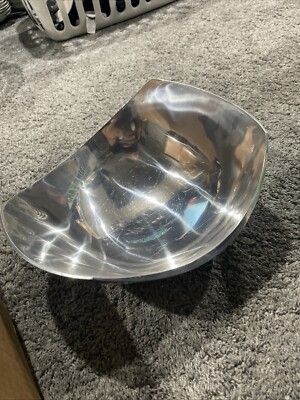 Michael Lax Large Polished Aluminum Bowl  Metaal Stamp 6210   12 x9 x6 
