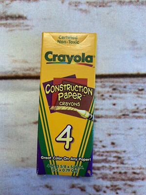 Vintage Crayola Construction Paper Crayons 1999 Binney & Smith Sample Pack Of 4