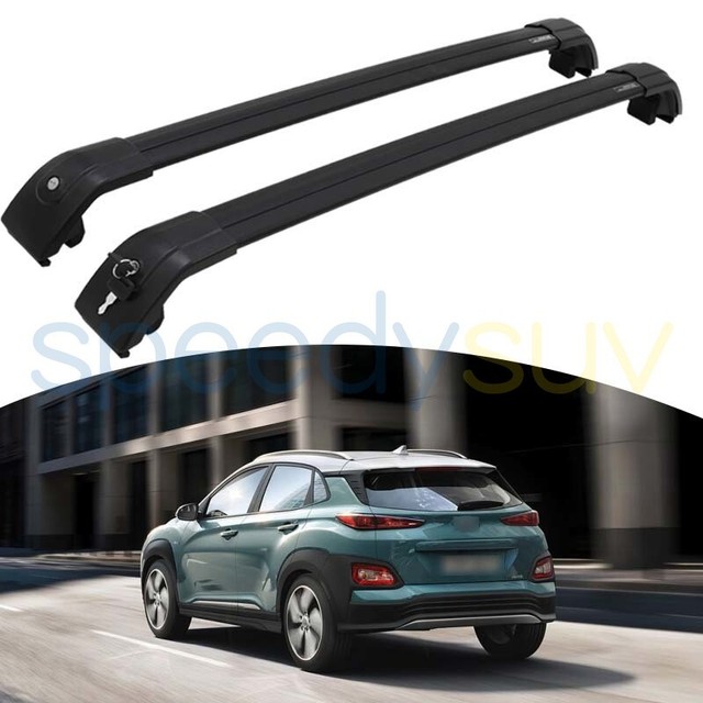 US Stock For Hyundai KONA 20182021 Black Lockable Cross Bars Roof Rack