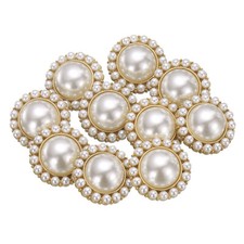10 pezzi bottoni da cucire metallo oro perlato 23 mm bottoni rotondi per cappotto donna, #10