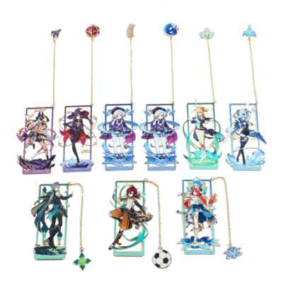 Anime Genshin Impact Bookmark Nilou Mona Cyno Eula Qiqi Bookmark Cosplay Gifts