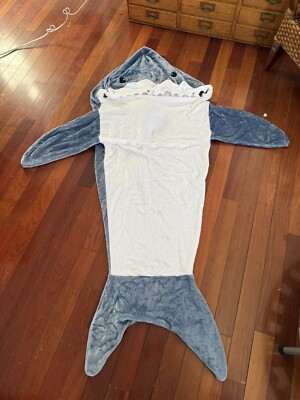Shark Blanket Halloween theater Costumes, Wearable Hoodie, Fleece sleeping bag